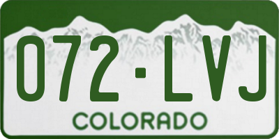 CO license plate 072LVJ