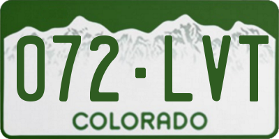 CO license plate 072LVT