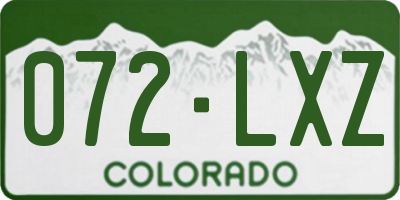 CO license plate 072LXZ