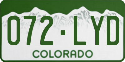 CO license plate 072LYD