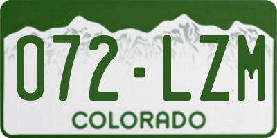 CO license plate 072LZM