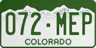 CO license plate 072MEP