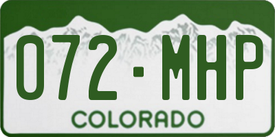 CO license plate 072MHP