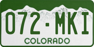 CO license plate 072MKI