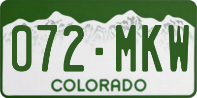 CO license plate 072MKW