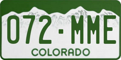 CO license plate 072MME