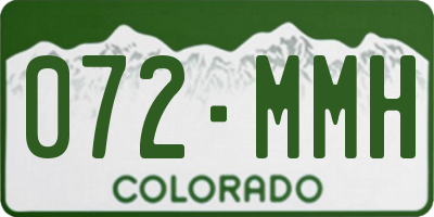 CO license plate 072MMH