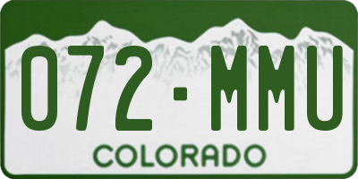 CO license plate 072MMU