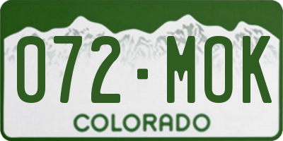 CO license plate 072MOK