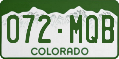 CO license plate 072MQB
