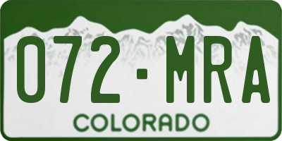 CO license plate 072MRA