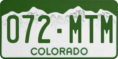 CO license plate 072MTM