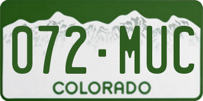 CO license plate 072MUC