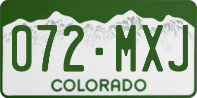 CO license plate 072MXJ