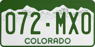 CO license plate 072MXO