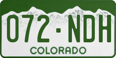 CO license plate 072NDH
