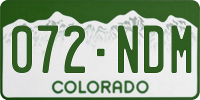 CO license plate 072NDM