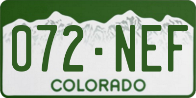 CO license plate 072NEF
