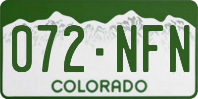 CO license plate 072NFN