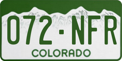 CO license plate 072NFR