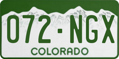 CO license plate 072NGX