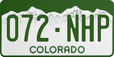CO license plate 072NHP