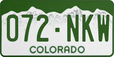 CO license plate 072NKW