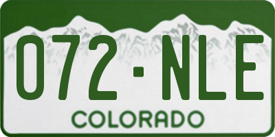 CO license plate 072NLE
