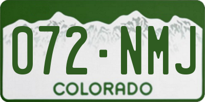CO license plate 072NMJ