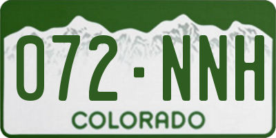 CO license plate 072NNH