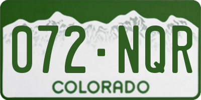 CO license plate 072NQR