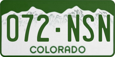 CO license plate 072NSN