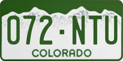 CO license plate 072NTU