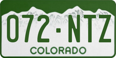 CO license plate 072NTZ