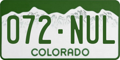 CO license plate 072NUL