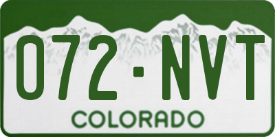 CO license plate 072NVT