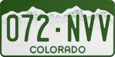 CO license plate 072NVV
