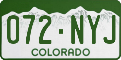 CO license plate 072NYJ