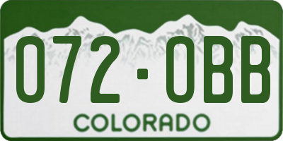 CO license plate 072OBB