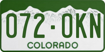 CO license plate 072OKN