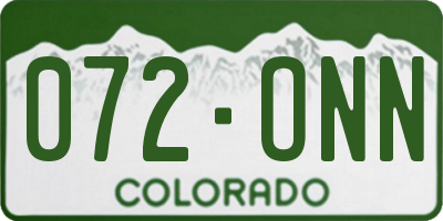 CO license plate 072ONN