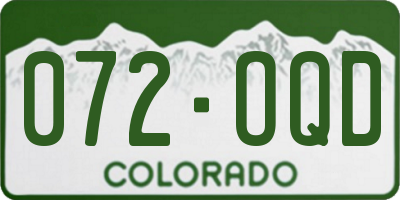 CO license plate 072OQD