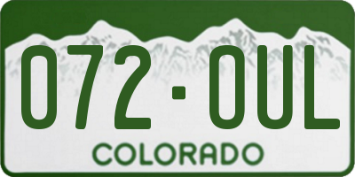 CO license plate 072OUL