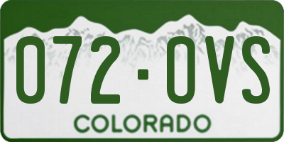 CO license plate 072OVS