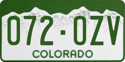 CO license plate 072OZV