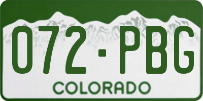 CO license plate 072PBG