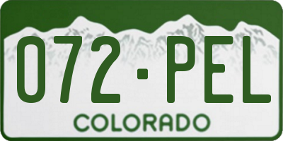 CO license plate 072PEL
