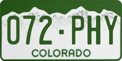 CO license plate 072PHY