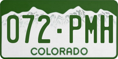 CO license plate 072PMH