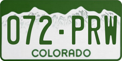 CO license plate 072PRW